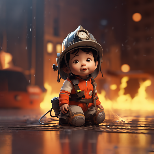 Sauvetage de pompier courageux