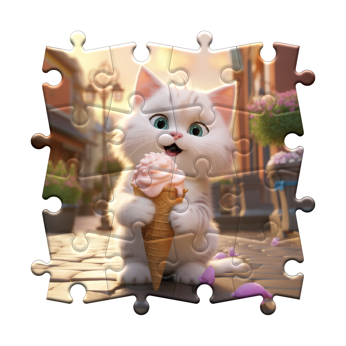 Eiscreme-Kitty-Genuss