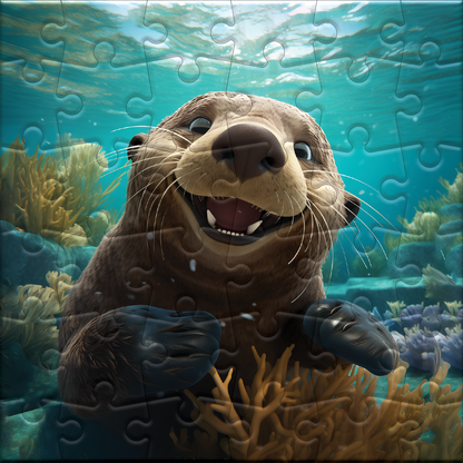 Joyeuse éclaboussure de loutre de mer