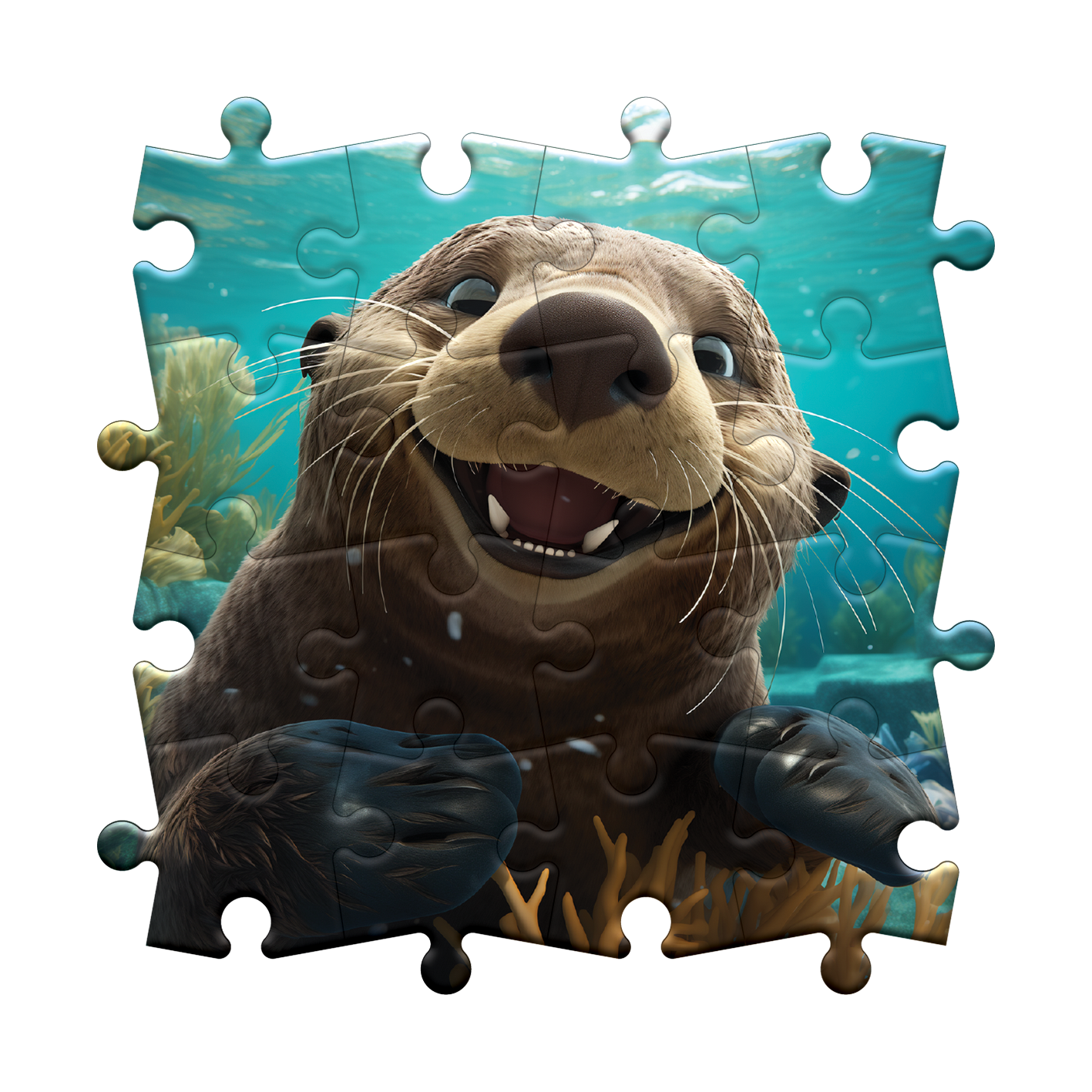 Joyeuse éclaboussure de loutre de mer