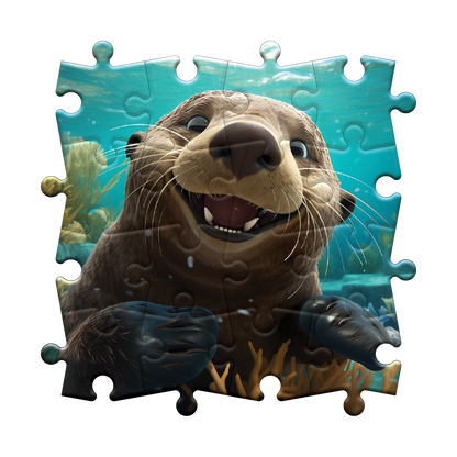 Joyeuse éclaboussure de loutre de mer