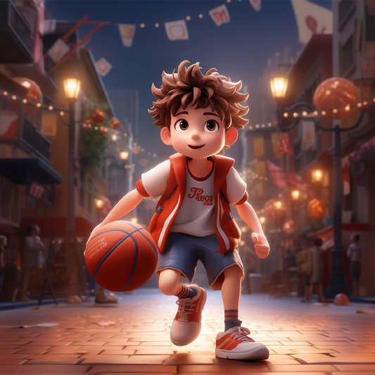 Dynamischer Basketballplatz